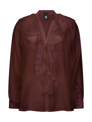 NÜ ELLY Skjorte rysje Skjorter 640 Burgundy