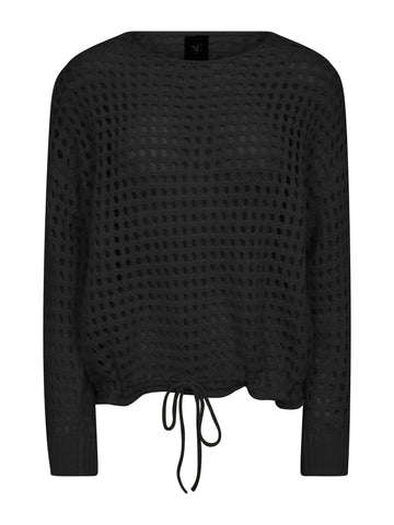 NÜ EVALINA Strikket bluse Bluser Svart