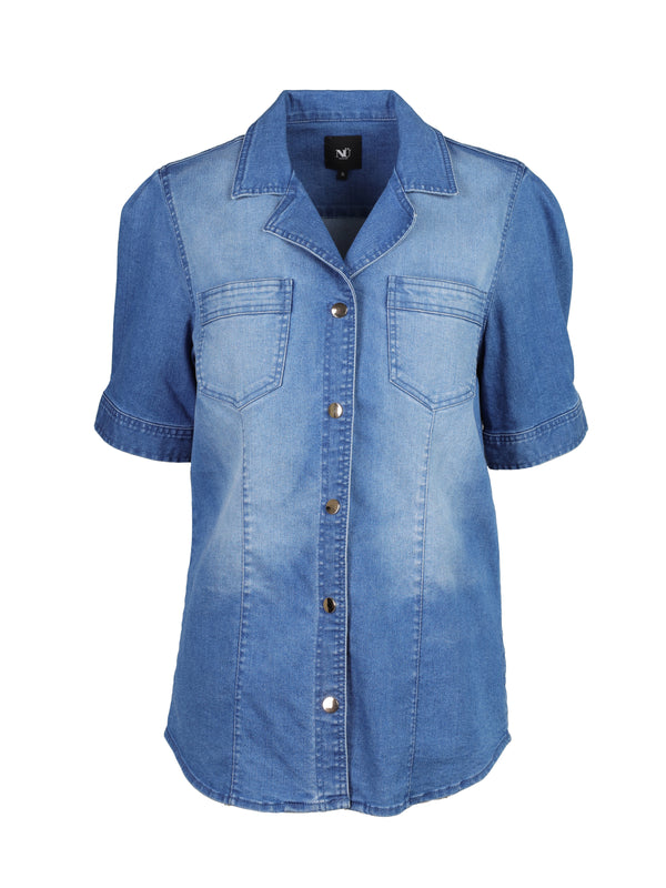 NÜ TAIA skjorte med denimlook Skjorter 481 Denim blue