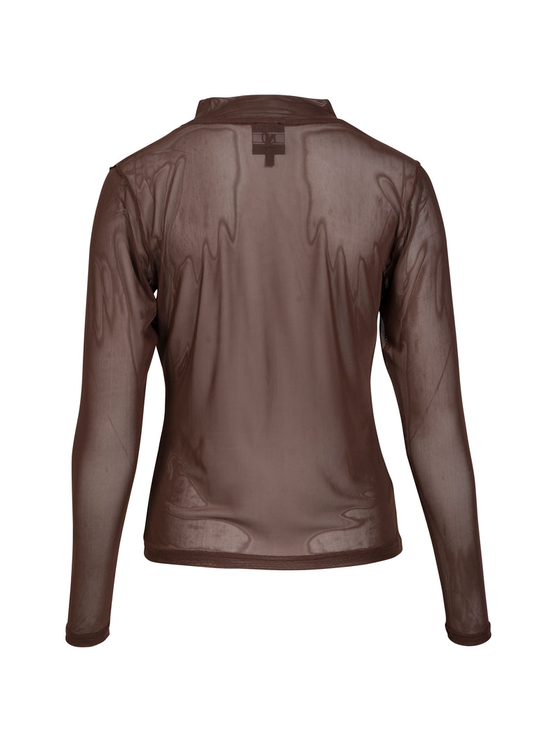 NÜ Vinja mesh bluse Bluser 224 Dark Brown