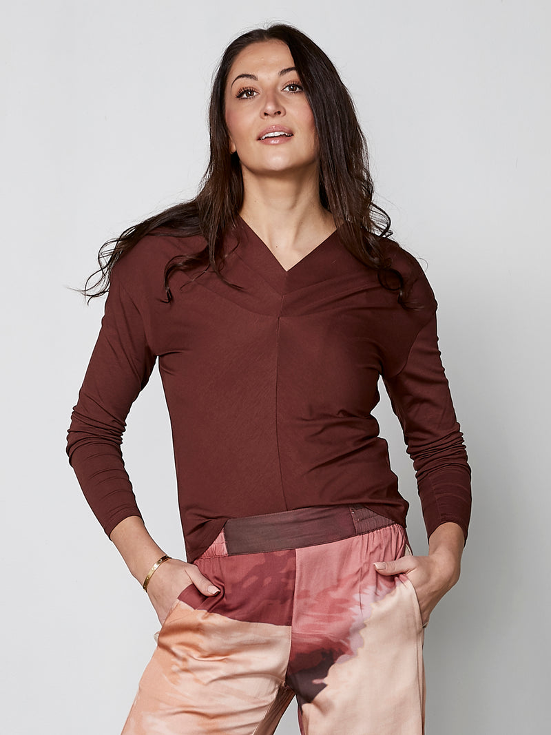 NÜ YASMI langermet t-skjorte Topper og t-skjorter 685 Berry red