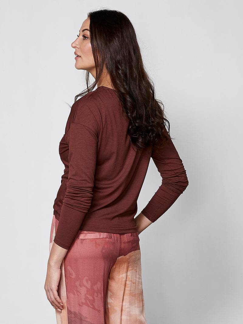 NÜ YASMI langermet t-skjorte Topper og t-skjorter 685 Berry red