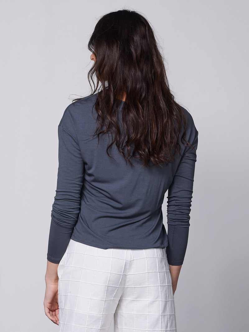NÜ YASMI langermet t-skjorte Topper og t-skjorter 987 dark grey