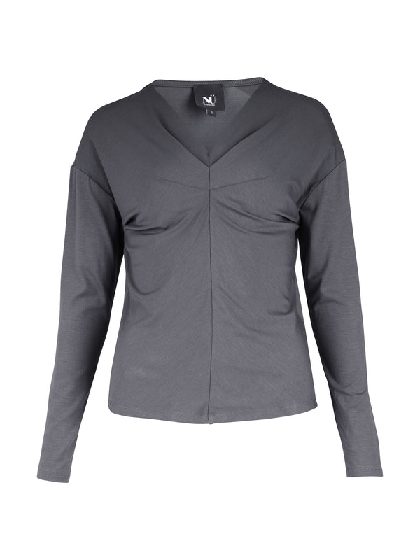 NÜ YASMI langermet t-skjorte Topper og t-skjorter 987 dark grey