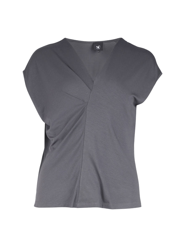 NÜ YASMI v-hals t-skjorte Topper og t-skjorter 987 dark grey